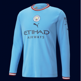 Manchester City Home Long sleeve  Jersey 22/23 (Customizable)
